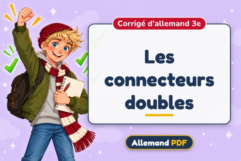 Les connecteurs doubles : corrigé d’allemand 3e, illustration Allemand PDF