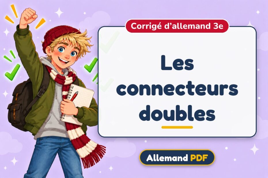 Les connecteurs doubles : corrigé d’allemand 3e, illustration Allemand PDF