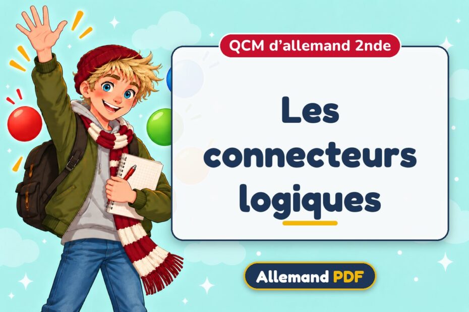 Les connecteurs logiques : QCM d’allemand 2nde, illustration Allemand PDF