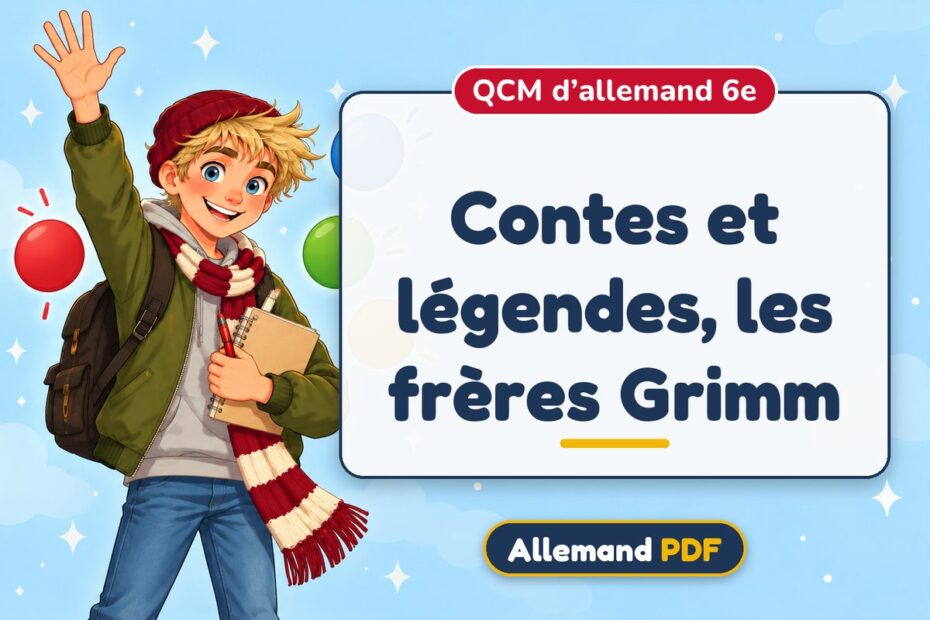 Contes et légendes, les frères Grimm : QCM d’allemand 6e, illustration Allemand PDF