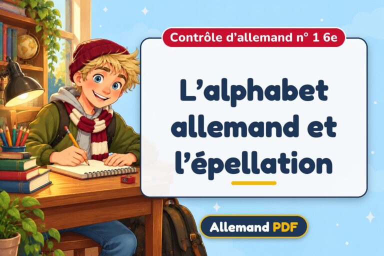 L’alphabet allemand et l’épellation : contrôle d’allemand n° 1 6e, illustration Allemand PDF