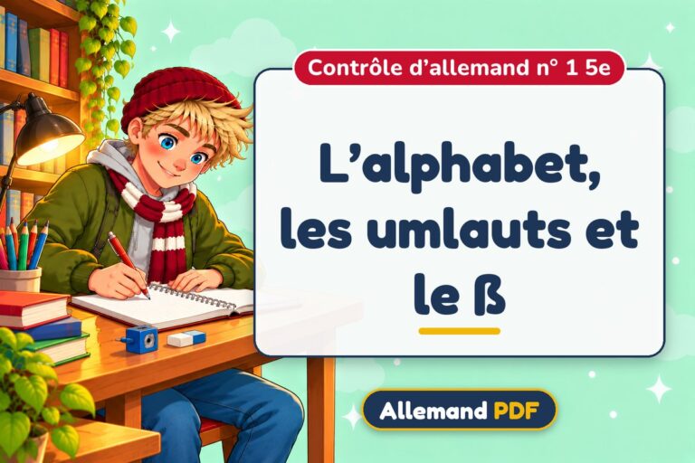 L’alphabet, les umlauts et le ß : contrôle d’allemand n° 1 5e, illustration Allemand PDF