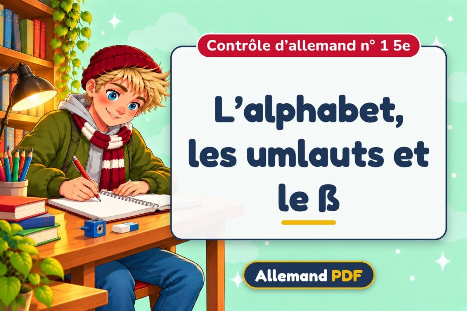 L’alphabet, les umlauts et le ß : contrôle d’allemand n° 1 5e, illustration Allemand PDF