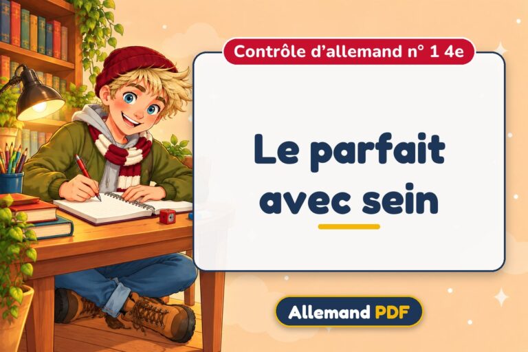 Le parfait avec sein : contrôle d’allemand n° 1 4e, illustration Allemand PDF