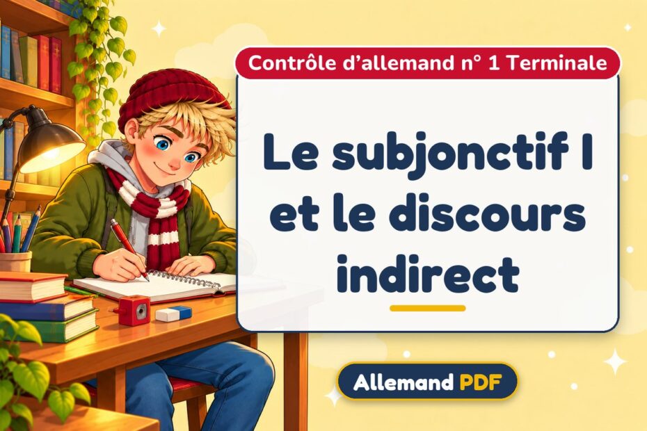 Le subjonctif I et le discours indirect : contrôle d’allemand n° 1 terminale, illustration Allemand PDF