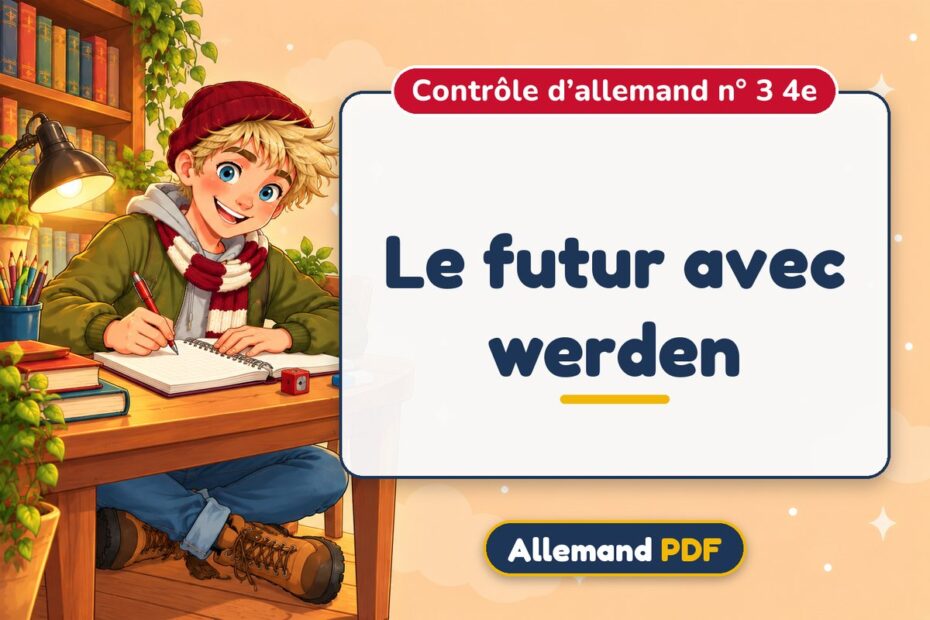 Le futur avec werden : contrôle d’allemand n° 3 4e, illustration Allemand PDF