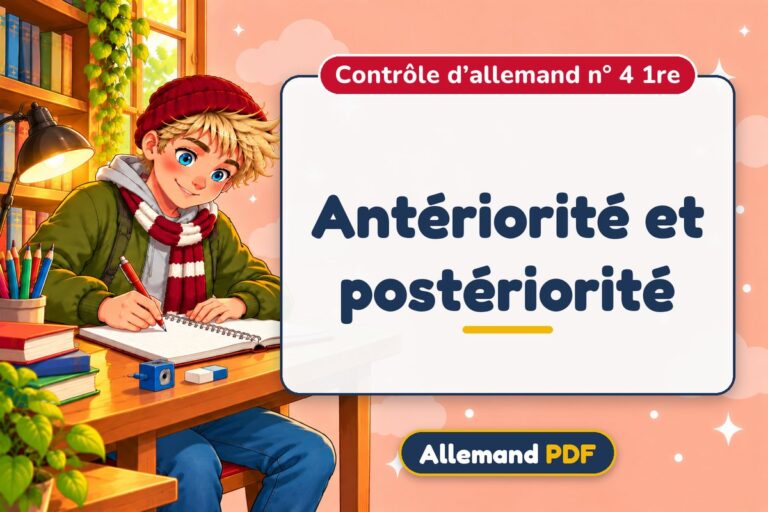 Antériorité et postériorité : contrôle d’allemand n° 4 1re, illustration Allemand PDF