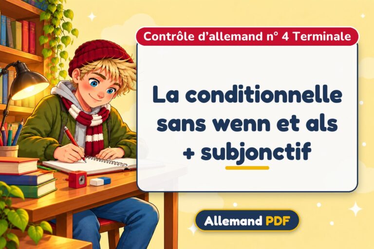La conditionnelle sans wenn et als + subjonctif : contrôle d’allemand n° 4 terminale, illustration Allemand PDF