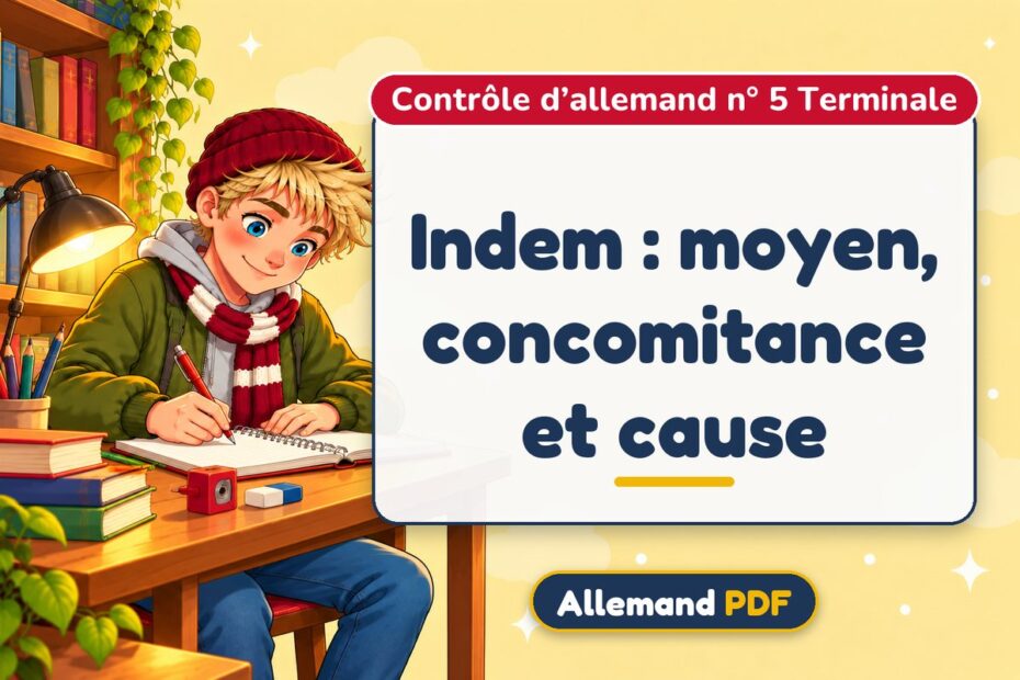 Indem : moyen, concomitance et cause : contrôle d’allemand n° 5 terminale, illustration Allemand PDF