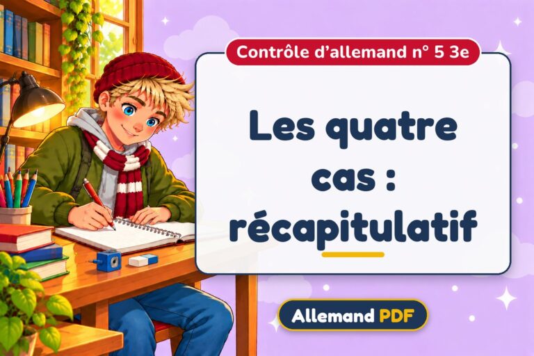 Les quatre cas : récapitulatif : contrôle d’allemand n° 5 3e, illustration Allemand PDF