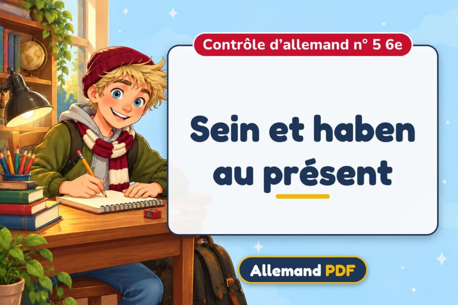 Sein et haben au présent : contrôle d’allemand n° 5 6e, illustration Allemand PDF