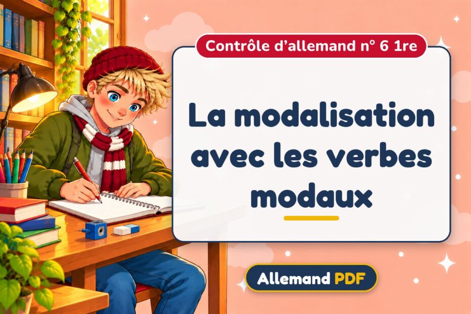 La modalisation avec les verbes modaux : contrôle d’allemand n° 6 1re, illustration Allemand PDF