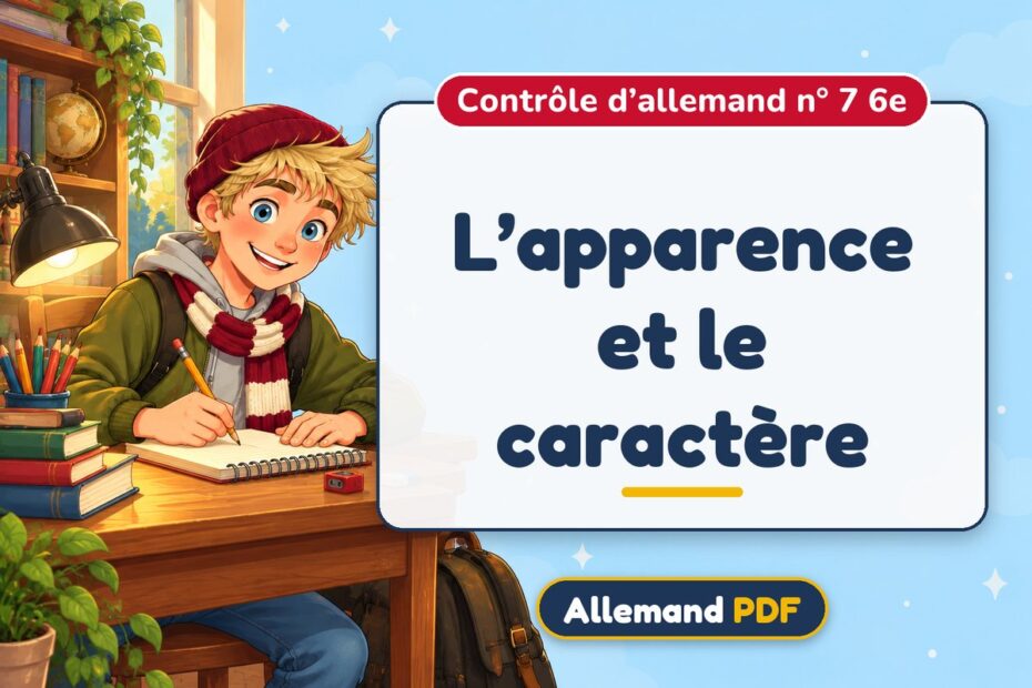 L’apparence et le caractère : contrôle d’allemand n° 7 6e, illustration Allemand PDF