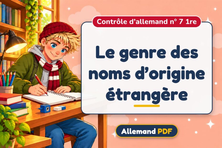 Le genre des noms d’origine étrangère : contrôle d’allemand n° 7 1re, illustration Allemand PDF
