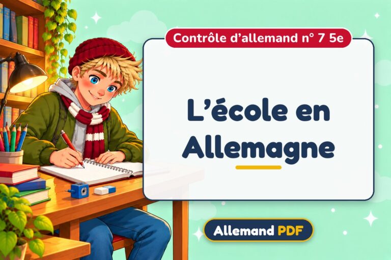 L’école en Allemagne : contrôle d’allemand n° 7 5e, illustration Allemand PDF