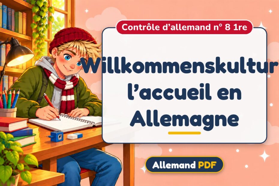 Willkommenskultur : l’accueil en Allemagne : contrôle d’allemand n° 8 1re, illustration Allemand PDF