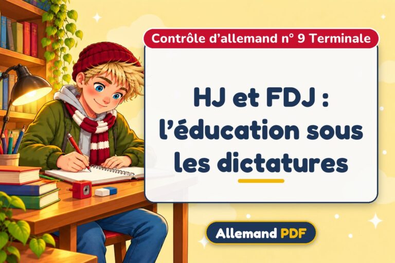 HJ et FDJ : l’éducation sous les dictatures : contrôle d’allemand n° 9 terminale, illustration Allemand PDF