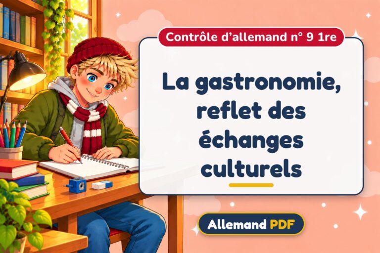 La gastronomie, reflet des échanges culturels : contrôle d’allemand n° 9 1re, illustration Allemand PDF