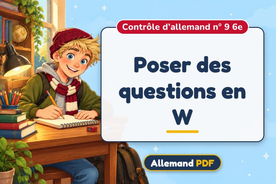 Poser des questions en W : contrôle d’allemand n° 9 6e, illustration Allemand PDF