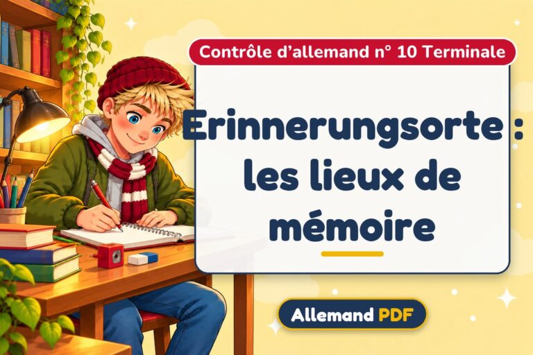 Erinnerungsorte : les lieux de mémoire : contrôle d’allemand n° 10 terminale, illustration Allemand PDF