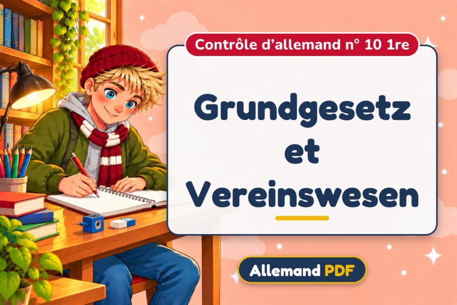 Grundgesetz et Vereinswesen : contrôle d’allemand n° 10 1re, illustration Allemand PDF