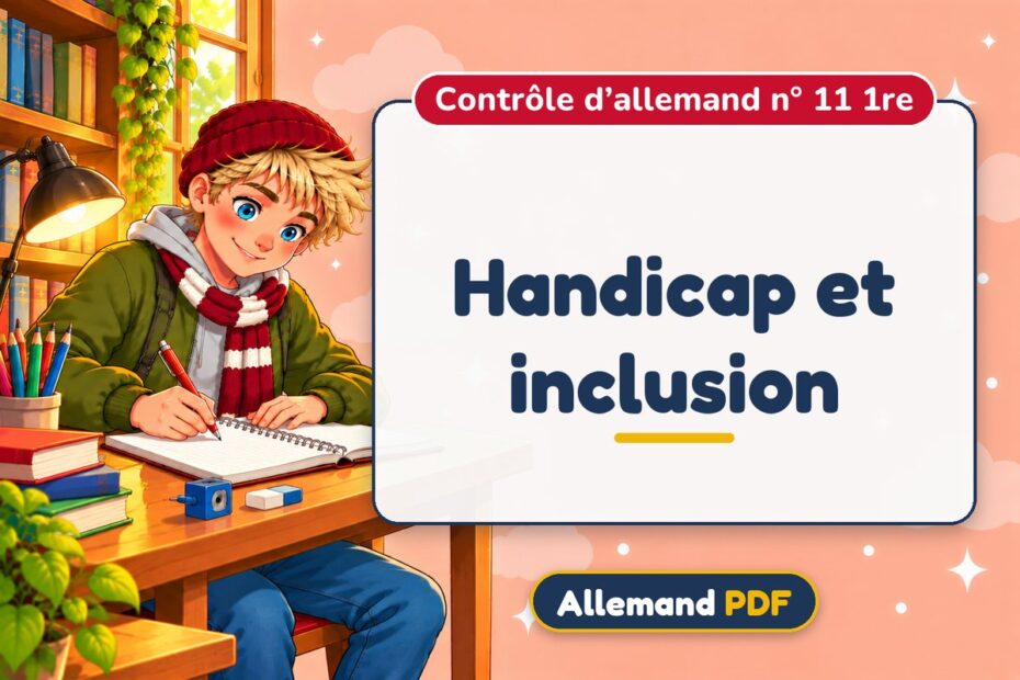 Handicap et inclusion : contrôle d’allemand n° 11 1re, illustration Allemand PDF