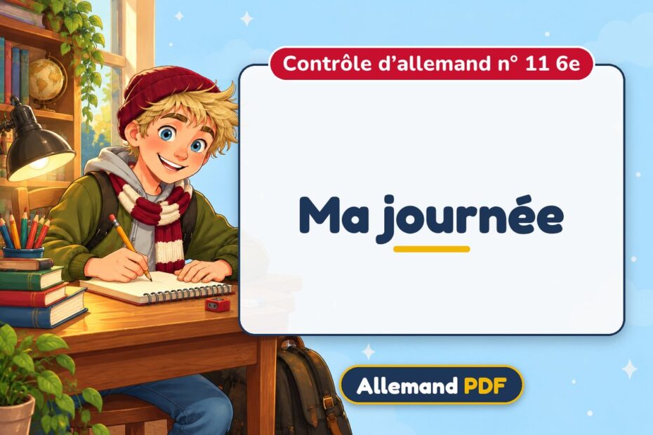 Ma journée : contrôle d’allemand n° 11 6e, illustration Allemand PDF
