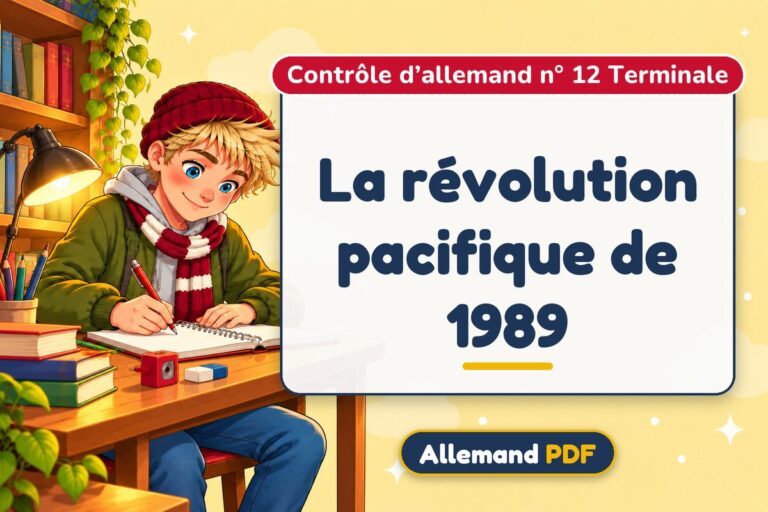 La révolution pacifique de 1989 : contrôle d’allemand n° 12 terminale, illustration Allemand PDF