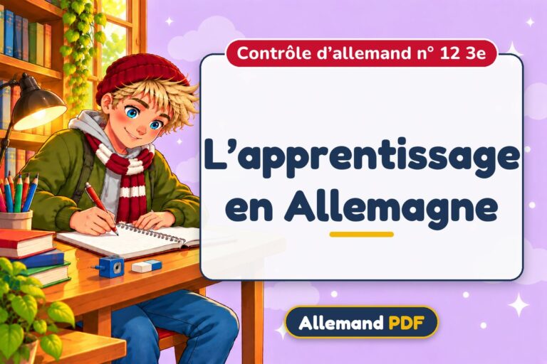 L’apprentissage en Allemagne : contrôle d’allemand n° 12 3e, illustration Allemand PDF