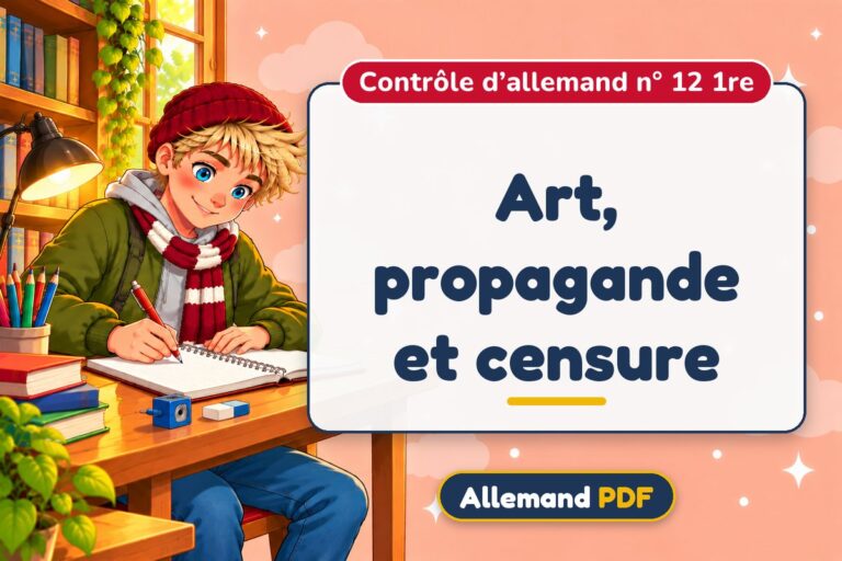 Art, propagande et censure : contrôle d’allemand n° 12 1re, illustration Allemand PDF