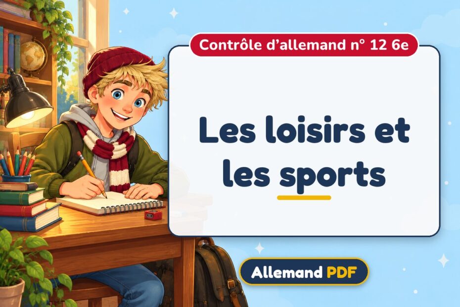 Les loisirs et les sports : contrôle d’allemand n° 12 6e, illustration Allemand PDF