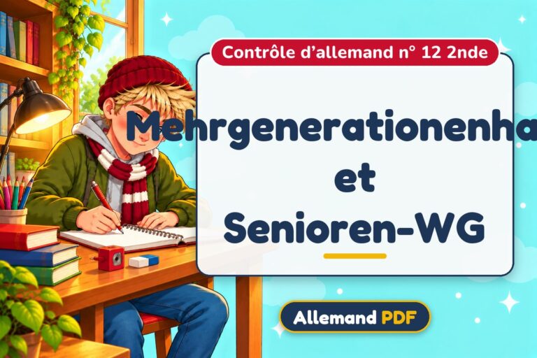 Mehrgenerationenhaus et Senioren-WG : contrôle d’allemand n° 12 2nde, illustration Allemand PDF