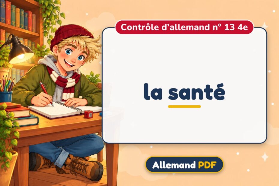 la santé : contrôle d’allemand n° 13 4e, illustration Allemand PDF