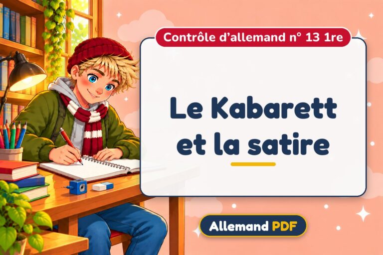 Le Kabarett et la satire : contrôle d’allemand n° 13 1re, illustration Allemand PDF