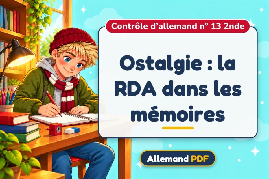 Ostalgie : la RDA dans les mémoires : contrôle d’allemand n° 13 2nde, illustration Allemand PDF