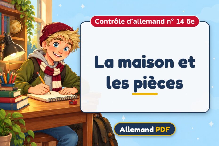 La maison et les pièces : contrôle d’allemand n° 14 6e, illustration Allemand PDF