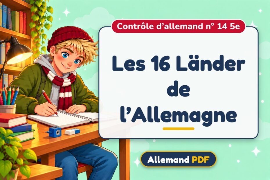 Les 16 Länder de l’Allemagne : contrôle d’allemand n° 14 5e, illustration Allemand PDF