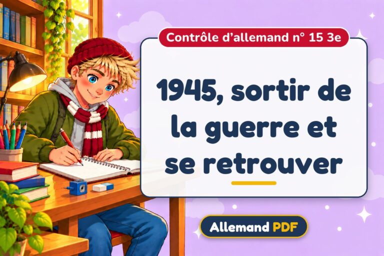 1945, sortir de la guerre et se retrouver : contrôle d’allemand n° 15 3e, illustration Allemand PDF