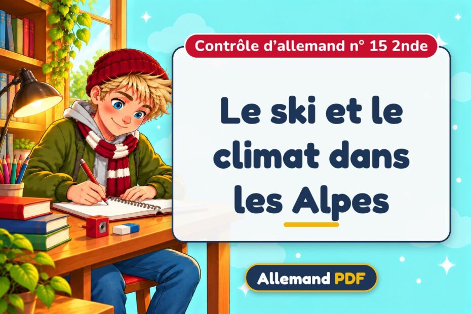 Le ski et le climat dans les Alpes : contrôle d’allemand n° 15 2nde, illustration Allemand PDF