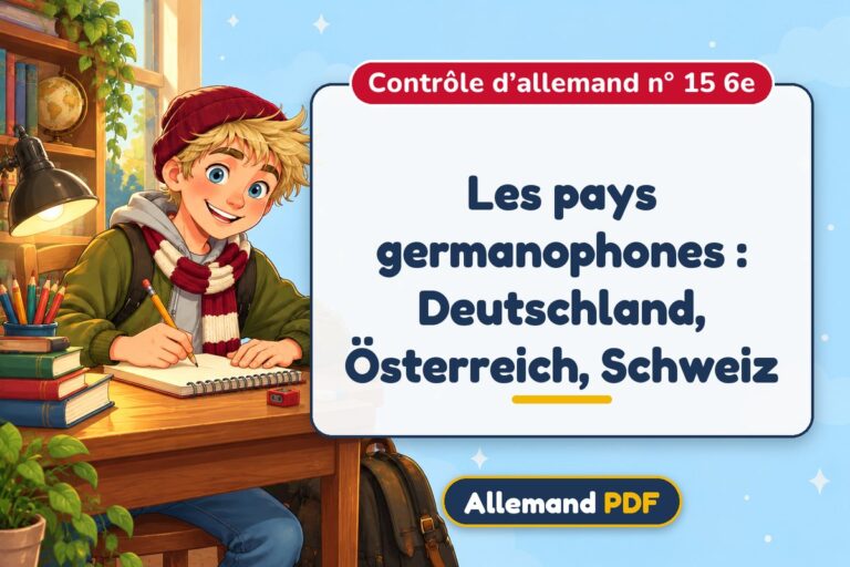 Les pays germanophones : Deutschland, Österreich, Schweiz : contrôle d’allemand n° 15 6e, illustration Allemand PDF