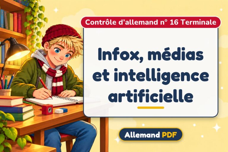 Infox, médias et intelligence artificielle : contrôle d’allemand n° 16 terminale, illustration Allemand PDF