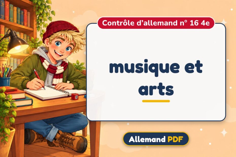 musique et arts : contrôle d’allemand n° 16 4e, illustration Allemand PDF