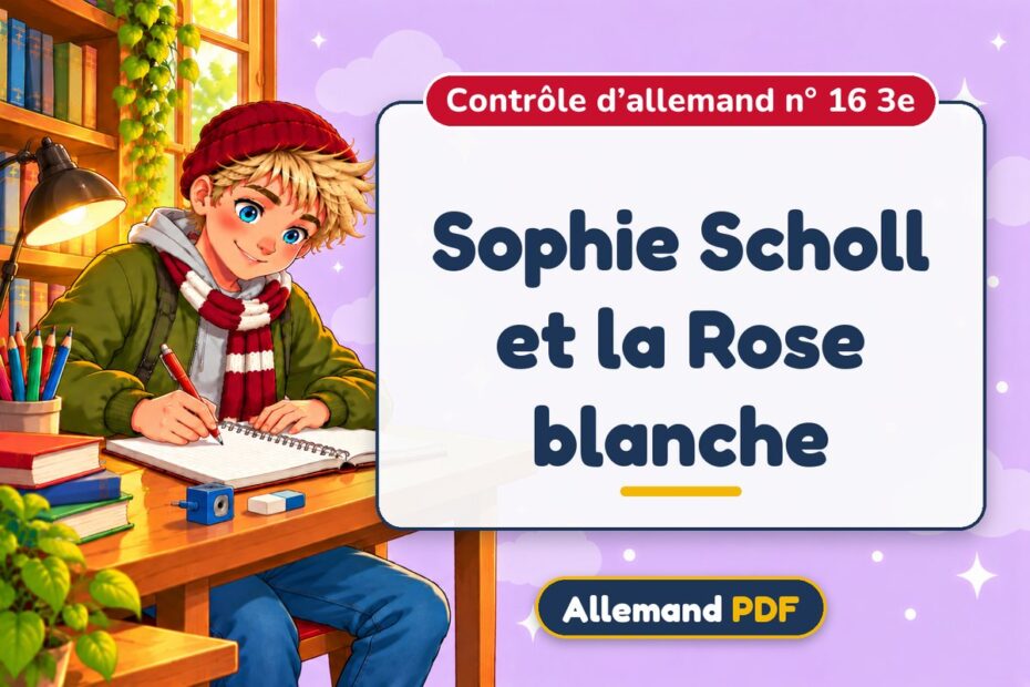 Sophie Scholl et la Rose blanche : contrôle d’allemand n° 16 3e, illustration Allemand PDF
