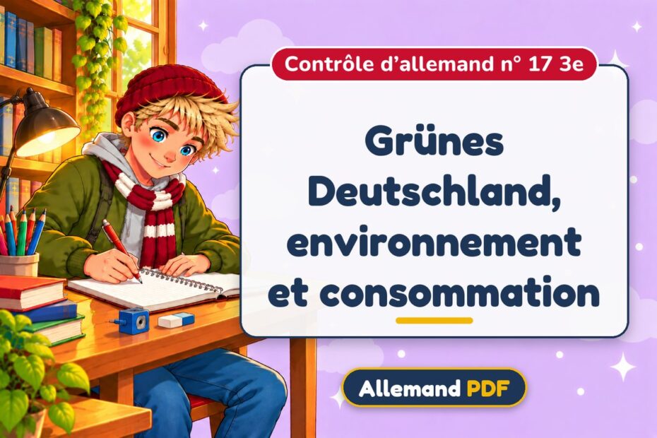 Grünes Deutschland, environnement et consommation : contrôle d’allemand n° 17 3e, illustration Allemand PDF