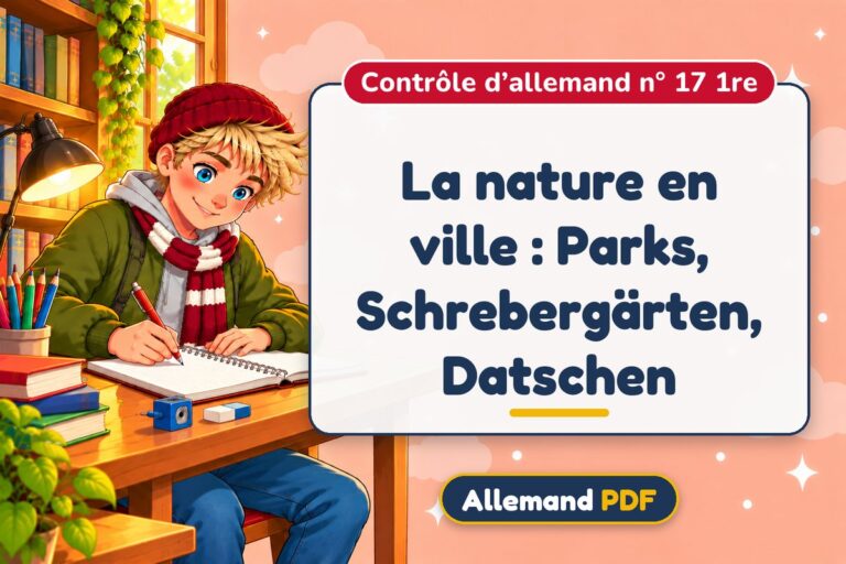 La nature en ville : Parks, Schrebergärten, Datschen : contrôle d’allemand n° 17 1re, illustration Allemand PDF