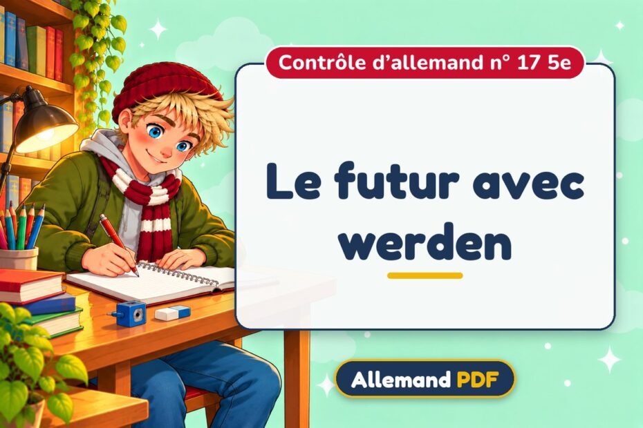 Le futur avec werden : contrôle d’allemand n° 17 5e, illustration Allemand PDF