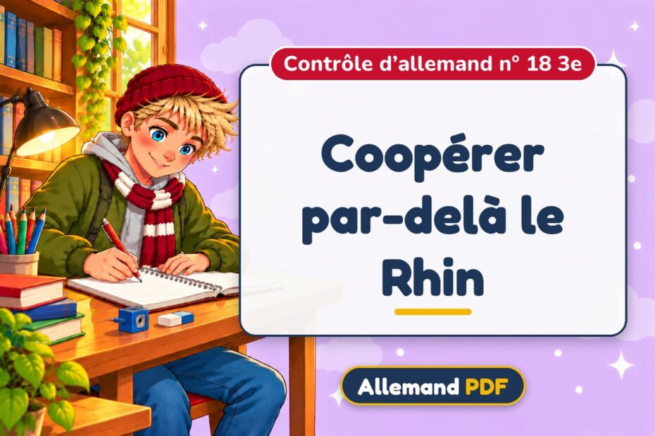 Coopérer par-delà le Rhin : contrôle d’allemand n° 18 3e, illustration Allemand PDF