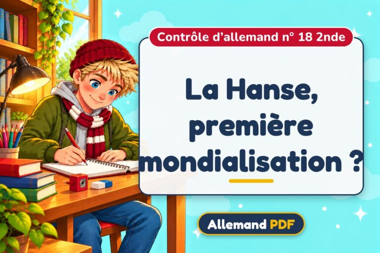 La Hanse, première mondialisation ? : contrôle d’allemand n° 18 2nde, illustration Allemand PDF