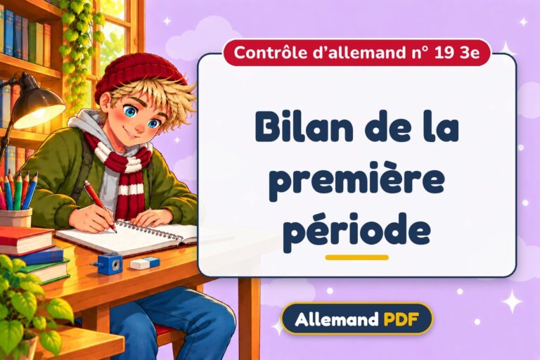 Bilan de la première période : contrôle d’allemand n° 19 3e, illustration Allemand PDF