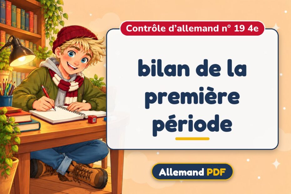 bilan de la première période : contrôle d’allemand n° 19 4e, illustration Allemand PDF